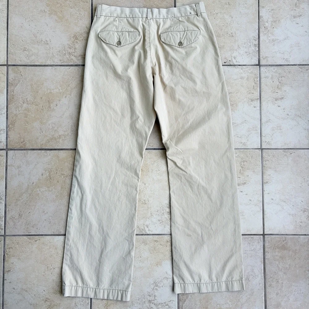 Vintage Banana‎ Republic Pants Mens 31x32 Beige Pinstriped Relaxed Fit Chino Y2K
